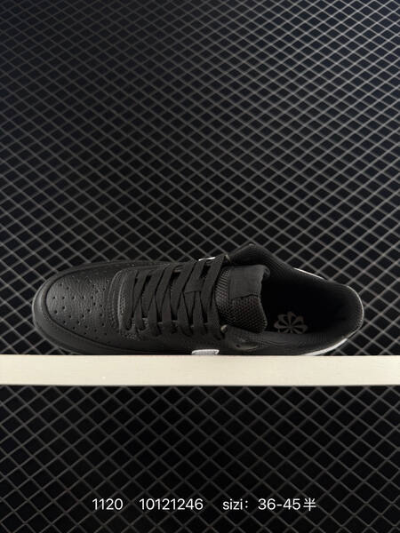 Nike Court Vision Low black with white speckle and white swoosh 36-45 casual lifestyle