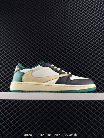 Jordan Air Jordan 1 Low Sail Black Green Cream EU 36-46 Sneaker - Unisex (BS-80870)
