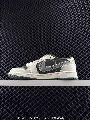 Jordan Air Jordan 1 Low Travis Scott Fragment Sail Olive Green Grey EU 36-45 Sneaker - Unisex (BS-81013)