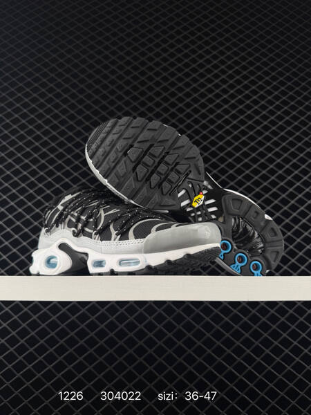 Nike Air Max Plus black white grey with blue accents EU 36-47 lifestyle