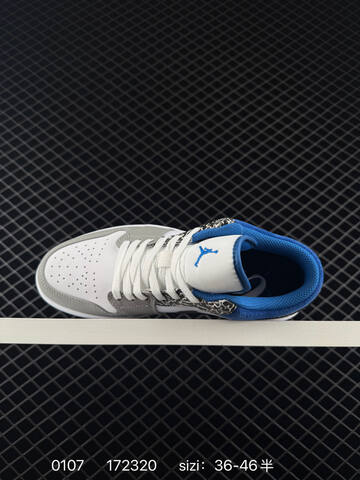 Jordan Air Jordan 1 Low DM1199 100 White Grey Black Blue EU 36-46 Sneaker - Unisex (BS-79878)