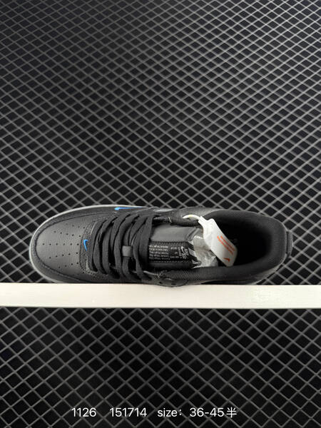 Nike Air Force 1 07 black grey with blue accents 36-45 5 lifestyle