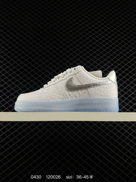 Nike Air Force 1 '07 Low white/silver with icy blue translucent sole 36-45 lifestyle