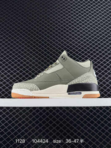 Jordan Air Jordan 3 Olive Green Sail Black Gum EU 36-47 Basketball Shoe - Unisex (BS-80163)