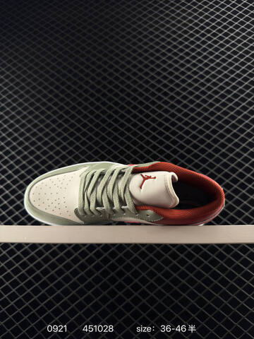 Jordan Air Jordan 1 Low Sail Light Green Red White EU 36-46 Sneaker - Unisex (BS-80662)