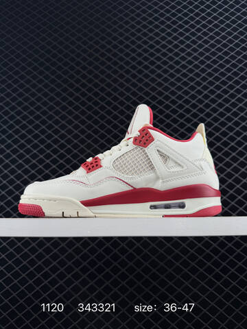 Jordan Air Jordan 4 Retro Sail White Red EU 36-47 Basketball Shoe - Unisex (BS-80226)