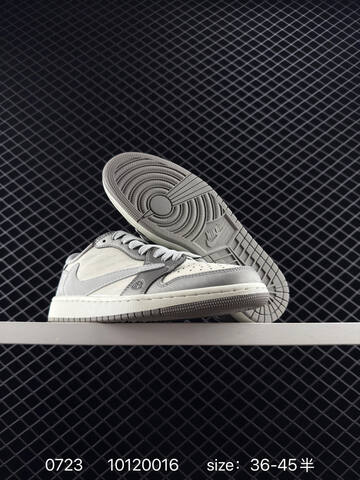 Jordan Air Jordan 1 Low Travis Scott DIY Mercedes Benz Sail Light Grey Silver EU 36-45 Sneaker - Unisex (BS-81026)