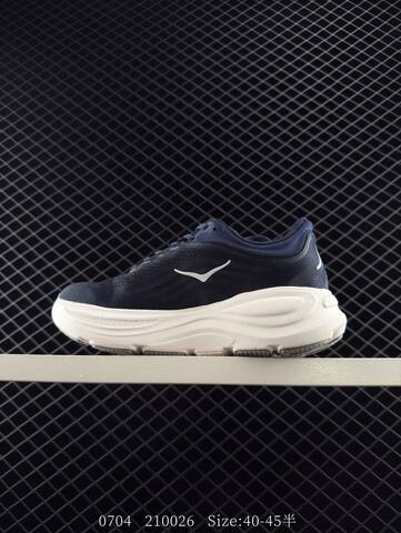 HOKA ONE ONE Bondi 9 Navy Blue White Grey EU 40-45 Running Shoe Running Sneakers - Men's (BS-86572)