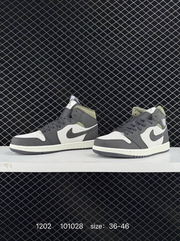 Jordan Air Jordan 1 Mid HV4091-006 Dark Grey Light Grey Olive Sail EU 36-46 Basketball Shoe - Unisex (BS-80129)