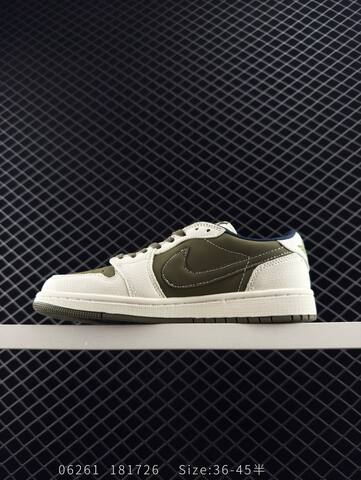 Jordan Air Jordan 1 Low White Olive Green Navy EU 36-45 Sneaker - Unisex (BS-81138)