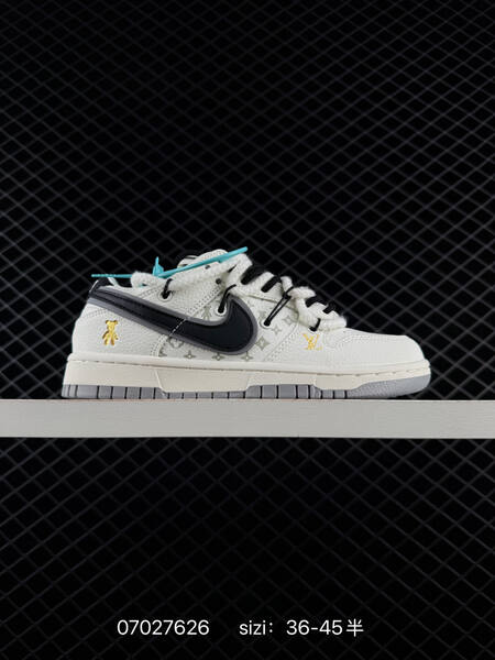 Nike Dunk Low white black gray with monogram accents 36-45 skate lifestyle