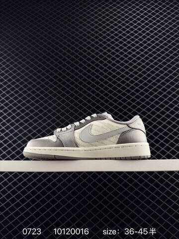 Jordan Air Jordan 1 Low Travis Scott DIY Mercedes Benz Sail Light Grey Silver EU 36-45 Sneaker - Unisex (BS-81026)