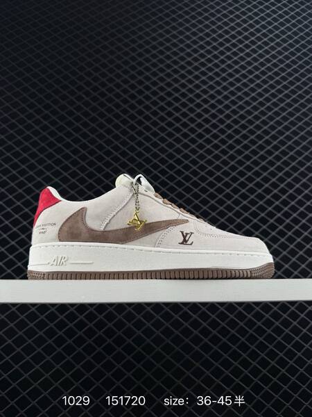 Nike Air Force 1 blue white with Louis Vuitton monogram print 36-45 lifestyle