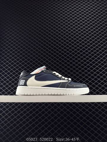 Jordan Air Jordan 1 Low Travis Scott Reverse Mocha Givenchy Custom DM7866-005 Navy Black Off White EU 36-45 Sneaker - Unisex (BS-81311)