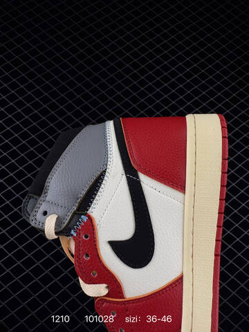Jordan Union x Air Jordan 1 Retro High PK NRG White Red Black Grey Cream EU 36-46 Sneaker - Unisex (BS-80082)