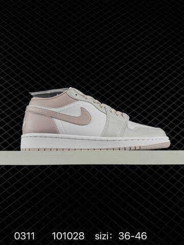 Jordan Air Jordan 1 Low White Light Grey Light Pink EU 36-46 Sneaker - Unisex (BS-79677)