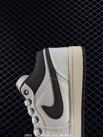 Jordan Air Jordan 1 Low IB8058 110 Light Beige Dark Brown Cream Black EU 36-45 Basketball Shoe - Unisex (BS-80978)