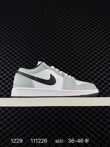 Jordan Air Jordan 1 Low White Grey Black Light Blue EU 36-46 Sneaker - Unisex (BS-79948)