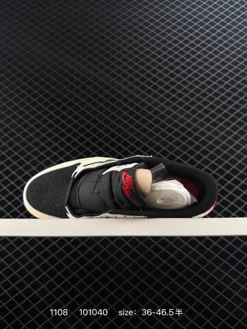 Jordan Travis Scott x Air Jordan 1 Low Black White Olive Cream Red EU 36-46 5 Sneaker - Unisex (BS-80324)