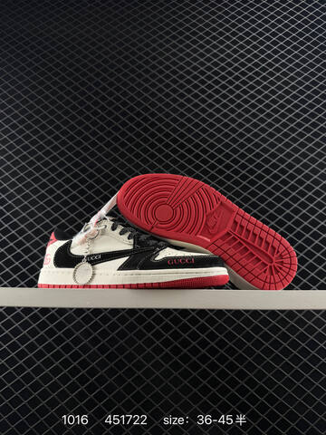 Jordan Air Jordan 1 Low Travis Scott Reverse Mocha Gucci Custom Sail Navy Blue White EU 36-45 Skate Shoe - Unisex (BS-80505)