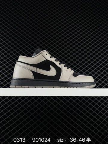 Jordan Air Jordan 1 Low Black White Beige Silver EU 36-46 Sneaker - Unisex (BS-79669)