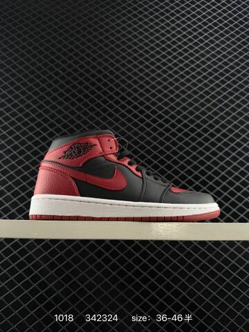 Jordan Air Jordan 1 Mid Black White Light Grey EU 36-46 Basketball Shoe - Unisex (BS-80491)