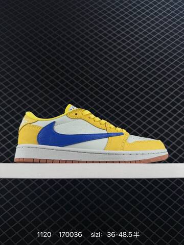 Jordan Air Jordan 1 Low OG SP Travis Scott DZ4137-106 White Yellow Blue Gum Brown EU 36-48 5 Sneaker - Unisex (BS-80229)
