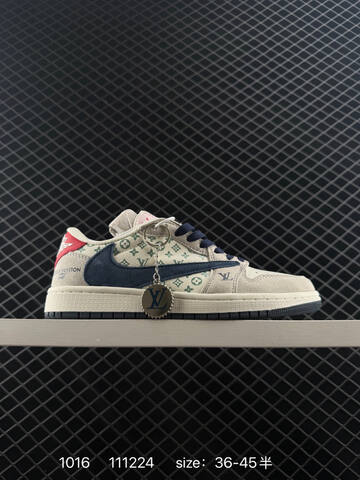 Jordan Air Jordan 1 Low OG SP Travis Scott Fragment Louis Vuitton Grey Beige Navy Red Green EU 36-45 Sneaker - Unisex (BS-80508)