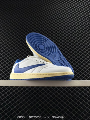Jordan Travis Scott x Air Jordan 1 Low DM7866-002 White Blue Cream EU 36-46 Sneaker - Unisex (BS-80807)