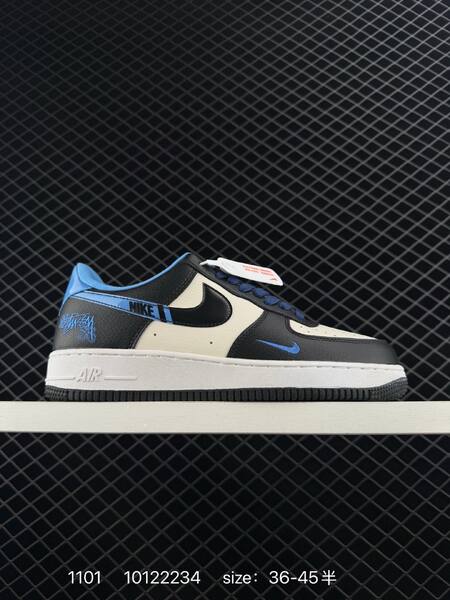 Nike Air Force 1 07 Low Black White Blue EU 36-45 lifestyle