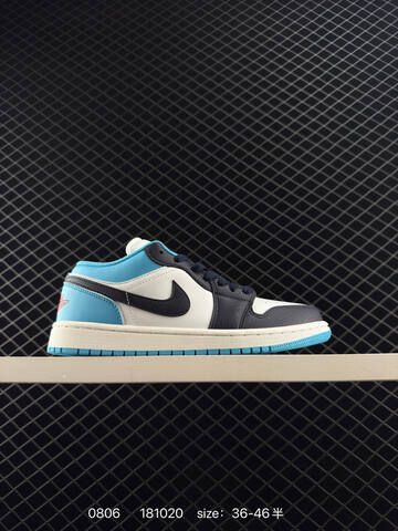 Jordan Air Jordan 1 Low 553558-147 White Dark Blue Light Blue Red EU 36-46 Basketball Shoe - Unisex (BS-80963)