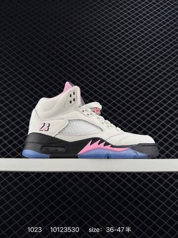 Jordan Air Jordan 5 Retro White Black Pink Blue EU 36-47 Basketball Shoe - Unisex (BS-80455)