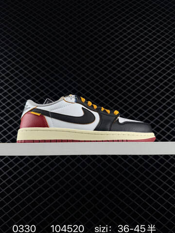 Jordan Air Jordan 1 Retro Low OG White Black Red Yellow Cream EU 36-45 Sneaker - Unisex (BS-79577)