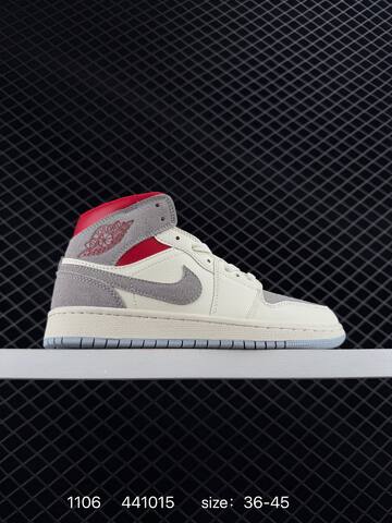 Jordan Air Jordan 1 Mid 852542-010 Black White Red Sail EU 36-45 Basketball Shoe - Unisex (BS-80337)