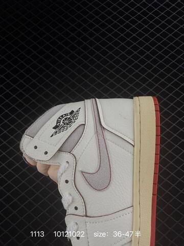 Jordan Air Jordan 1 Retro High OG Sail Cream Grey Red EU 36-47 Basketball Shoe - Unisex (BS-80293)