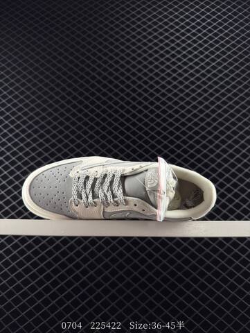 Jordan Air Jordan 1 Low Light Beige Grey Iridescent EU 36-45 Skate Shoe - Unisex (BS-81106)