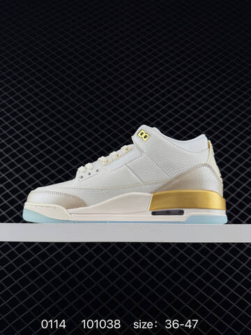 Jordan Air Jordan 3 Retro White Beige Gold Light Blue EU 36-47 Basketball Shoe - Unisex (BS-79832)