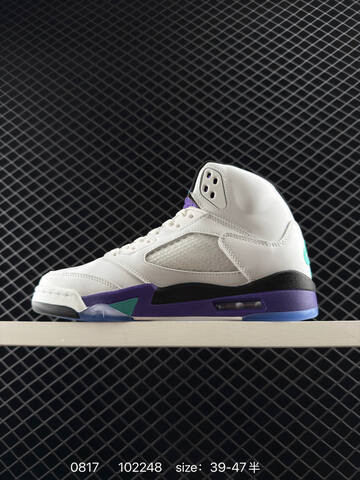 Jordan Air Jordan 5 Low White Purple Black Green EU 39-47 Basketball Shoe - Unisex (BS-80893)