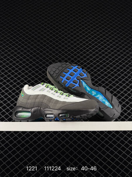 Nike Air Max 95 gray silver and white black gray and white with volt blue accents EU 40-46 running lifestyle