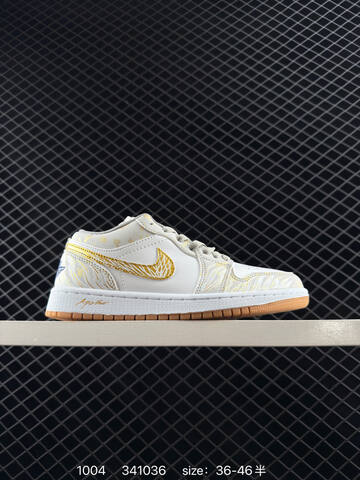 Jordan Air Jordan 1 Low White Gold Grey Gum EU 36-46 Sneaker - Unisex (BS-80582)