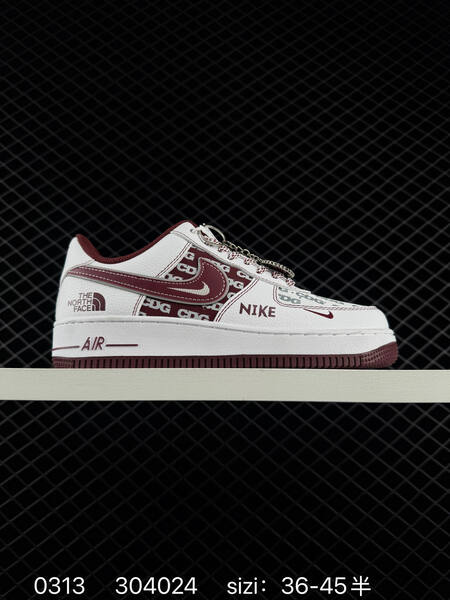 Nike Air Force 1 07 white burgundy EU 36-45 lifestyle