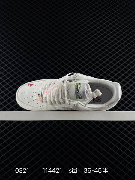 Nike Air Force 1 07 LV8 IQ1143-100 White Sail with red and multicolor embroidered details EU 36-45 5 lifestyle