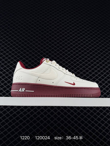 Nike Air Force 1 07 Low white burgundy EU 36-45 lifestyle