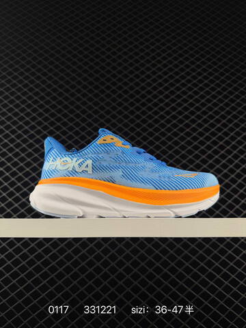 HOKA ONE ONE Clifton 9 Navy Blue White Red Yellow EU 36-47 Running Shoe Running Sneakers - Unisex (BS-86317)