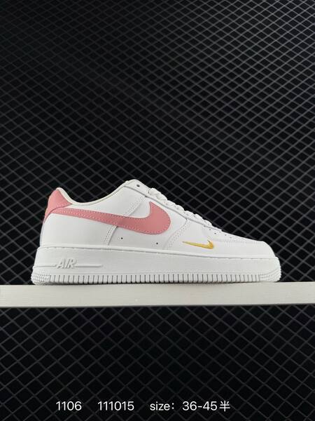 Nike Air Force 1 Low White with pink black gray cream swoosh options and gold mini swoosh EU 36-45 5 lifestyle