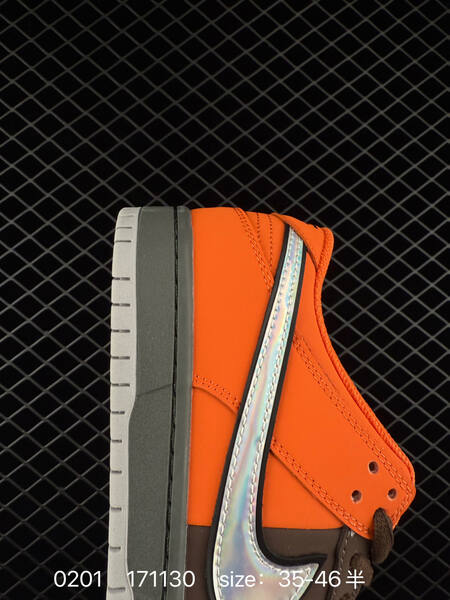 Nike SB Dunk Low brown orange with iridescent silver Swoosh 35-46 5 skate lifestyle