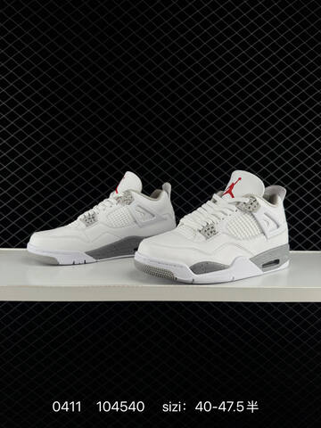 Jordan Air Jordan 4 Retro OG White Grey Red EU 40-47 5 Basketball Shoe - Men's (BS-79504)