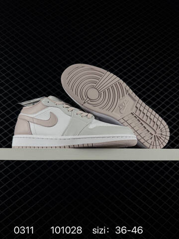 Jordan Air Jordan 1 Low White Light Grey Light Pink EU 36-46 Sneaker - Unisex (BS-79677)
