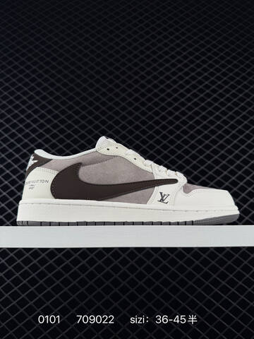Jordan Air Jordan 1 Low Travis Scott Reverse Mocha Louis Vuitton Custom Beige Grey Light Blue EU 36-45 Sneaker - Unisex (BS-79918)