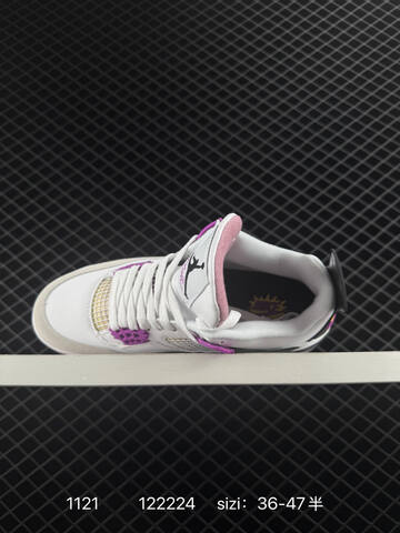 Jordan Air Jordan 4 Retro OG White Grey Black Purple Pink EU 36-47 Basketball Shoe - Unisex (BS-80220)